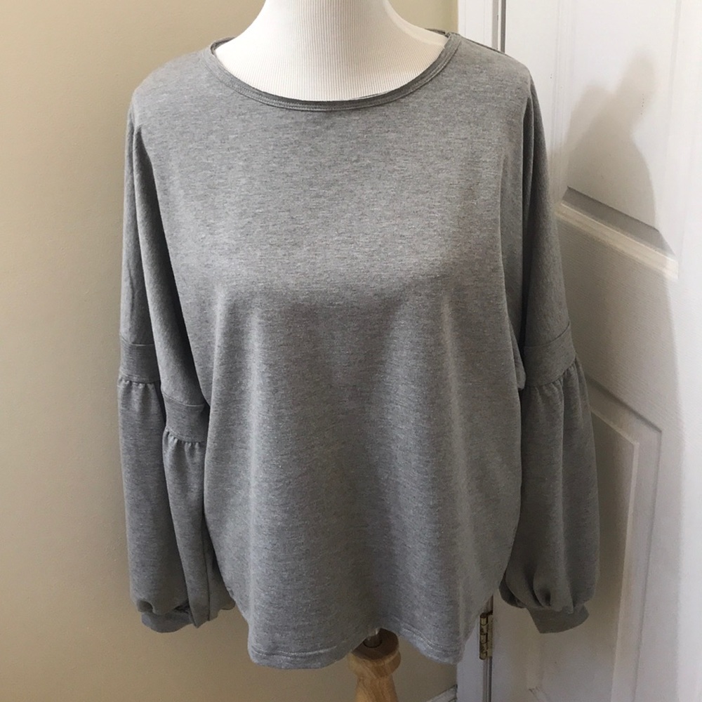 Gray Bell Sleeve Sweater | Medium